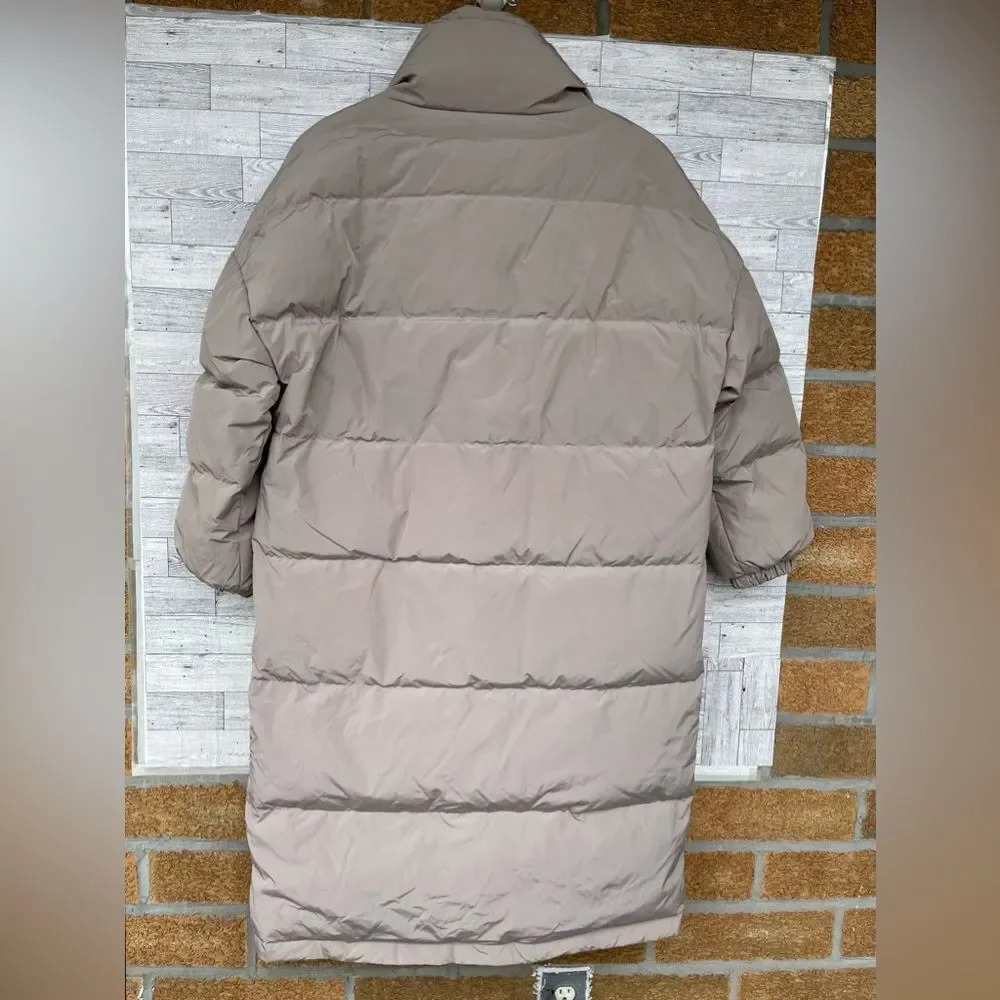 NAP loungewear Oversized Padded Down Puffer Coat in a neutral Sand size medium - Picture 10 of 15